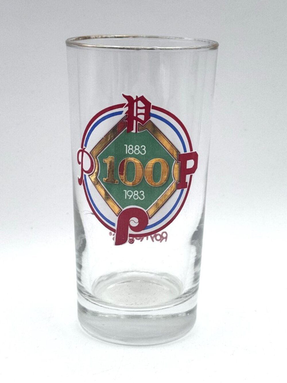 Vintage 1983 Philadelphia Phillies 100th Anniversary Glass Roy Rogers Promo MLB